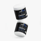 CoreForge Creatine Monohydrate product shot - dark premium branding
